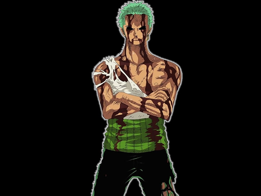 Roronoa Zoro Bloodied and Injured Anime Character Illustration HD wallpaper
