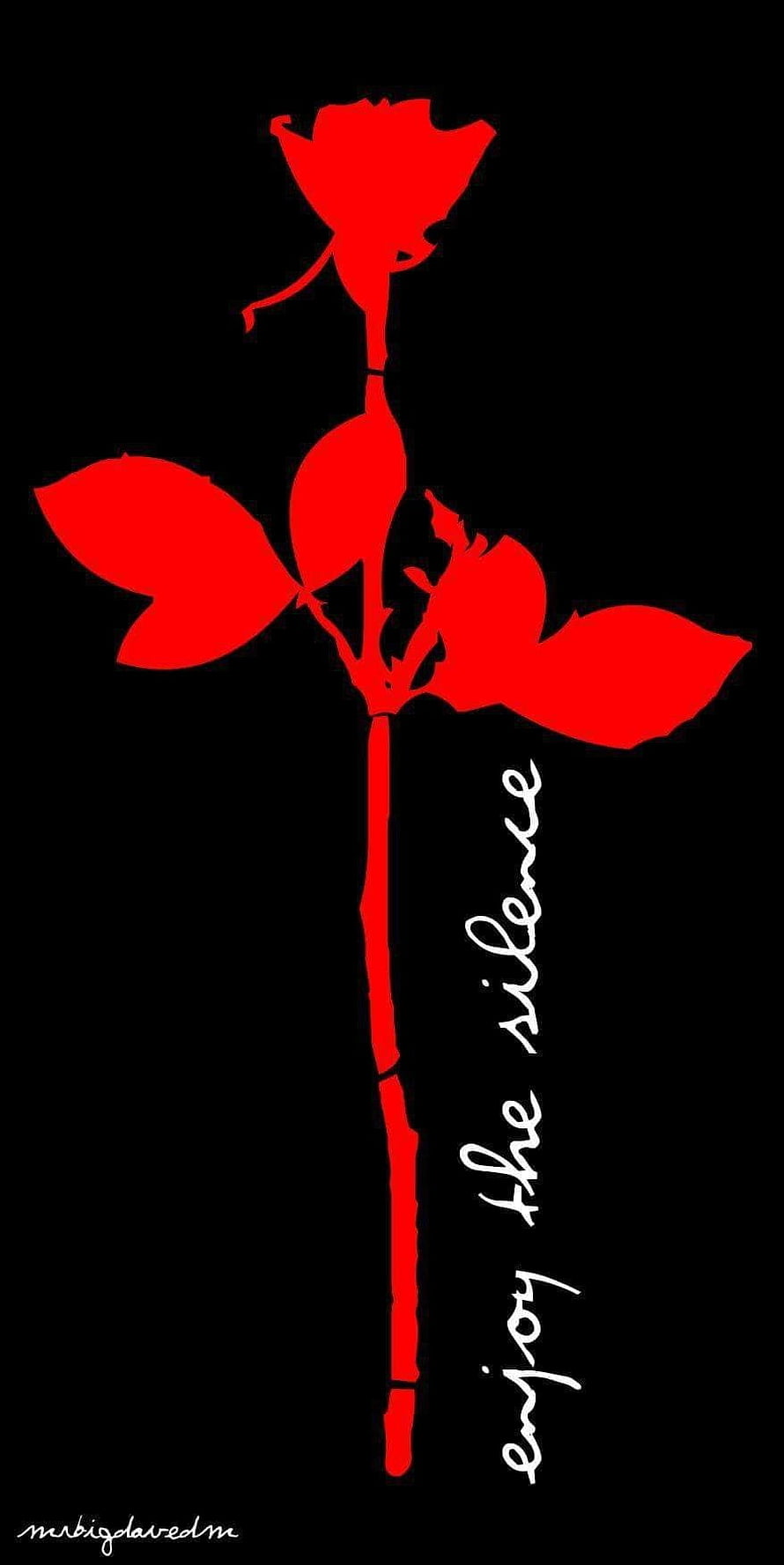 Depeche Mode Enjoy The Silence Red Rose Silhouette Album Art HD phone wallpaper