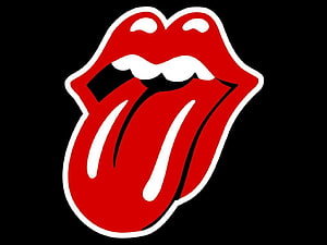 Rolling Stones Tongue and Lips Logo on Black Background HD wallpaper