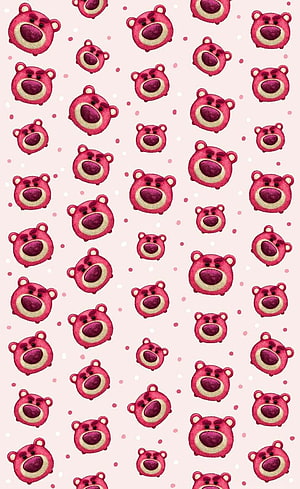 Lotso from Toy Story 3 Pink Bear Pattern Wallpaper HD phone wallpaper