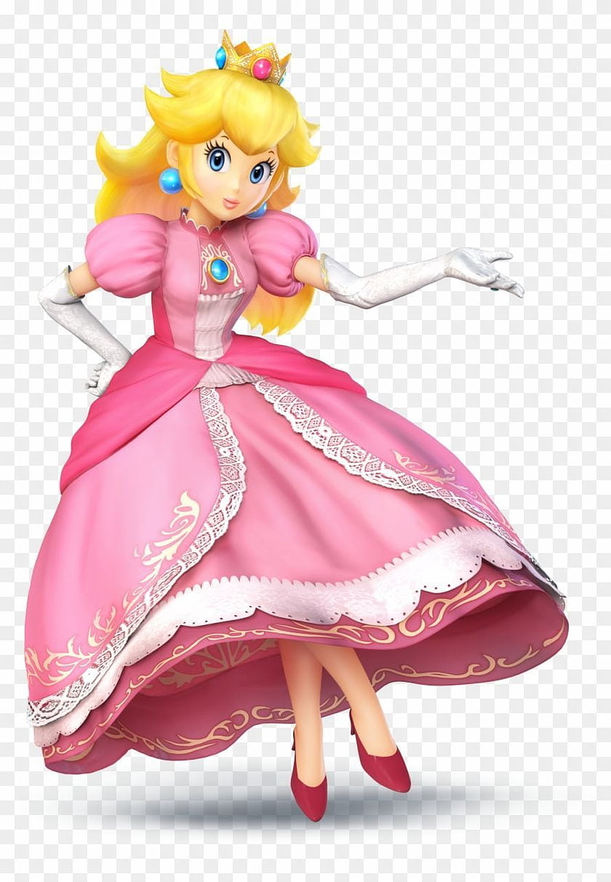 Princess Peach in Pink Gown and Crown from Super Smash Bros HD phone wallpaper