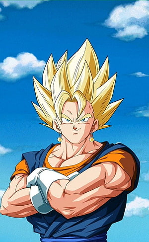 Vegeta Super Saiyan Anime Character Portrait With Crossed Arms HD phone wallpaper