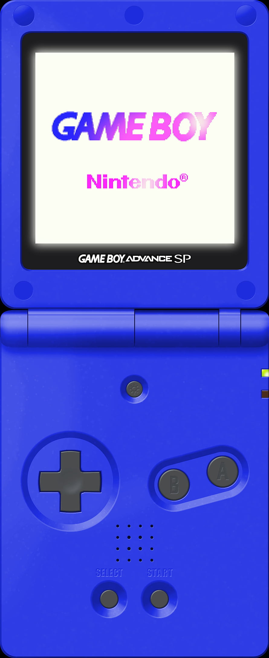 Blue Game Boy Advance SP Console with Nintendo Boot Screen HD phone wallpaper