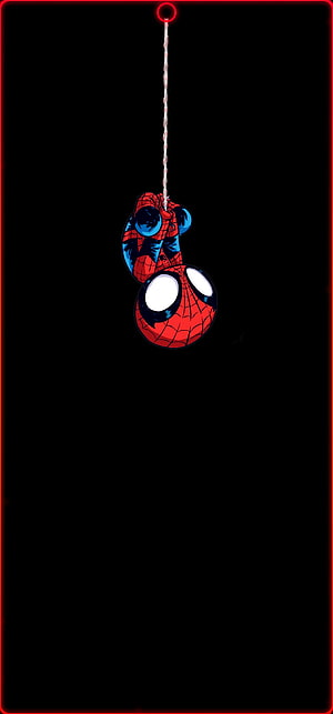 Spider-Man Hanging Upside Down Minimalist Dark Wallpaper, Spiderman, Anime, Comic HD phone wallpaper