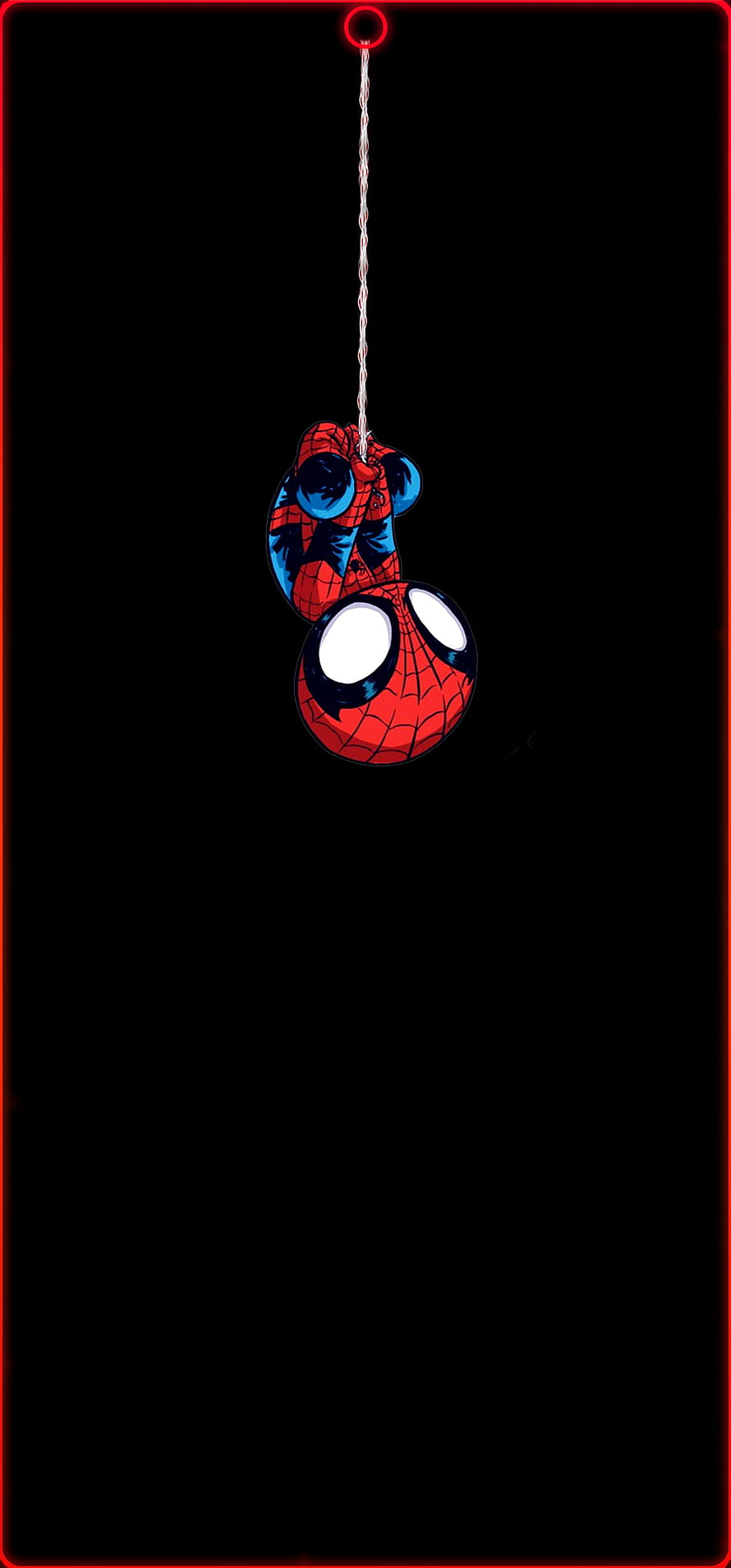 Spider-Man Hanging Upside Down Minimalist Dark Wallpaper, Spiderman, Anime, Comic HD phone wallpaper