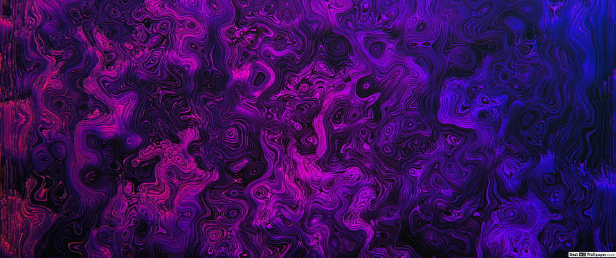 Vibrant Purple and Blue Swirling Liquid Abstract Digital Art Pattern HD wallpaper