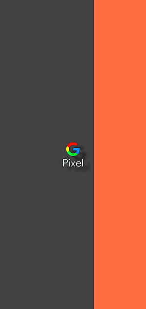 Google Pixel Minimalist Wallpaper with Split Gray and Orange Background HD phone wallpaper