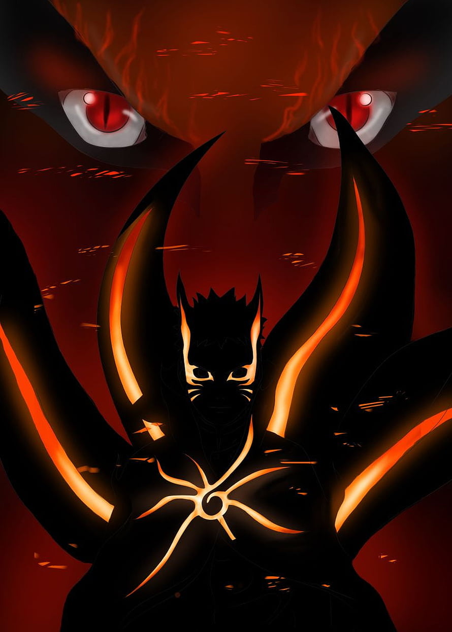 Naruto Uzumaki Six Paths Sage Mode with Kurama Avatar Anime Wallpaper HD phone wallpaper