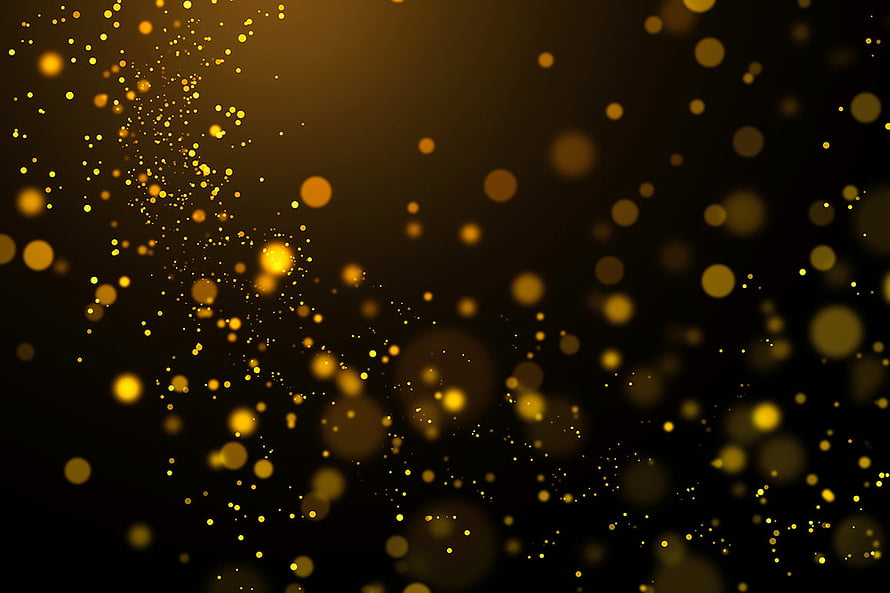 Golden Bokeh Lights and Sparkles on Dark Background HD wallpaper