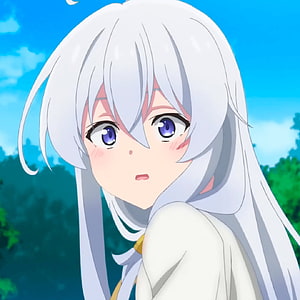 Elaina from Majo no Tabitabi Anime Character Portrait with White Hair and Blue Eyes HD phone wallpaper