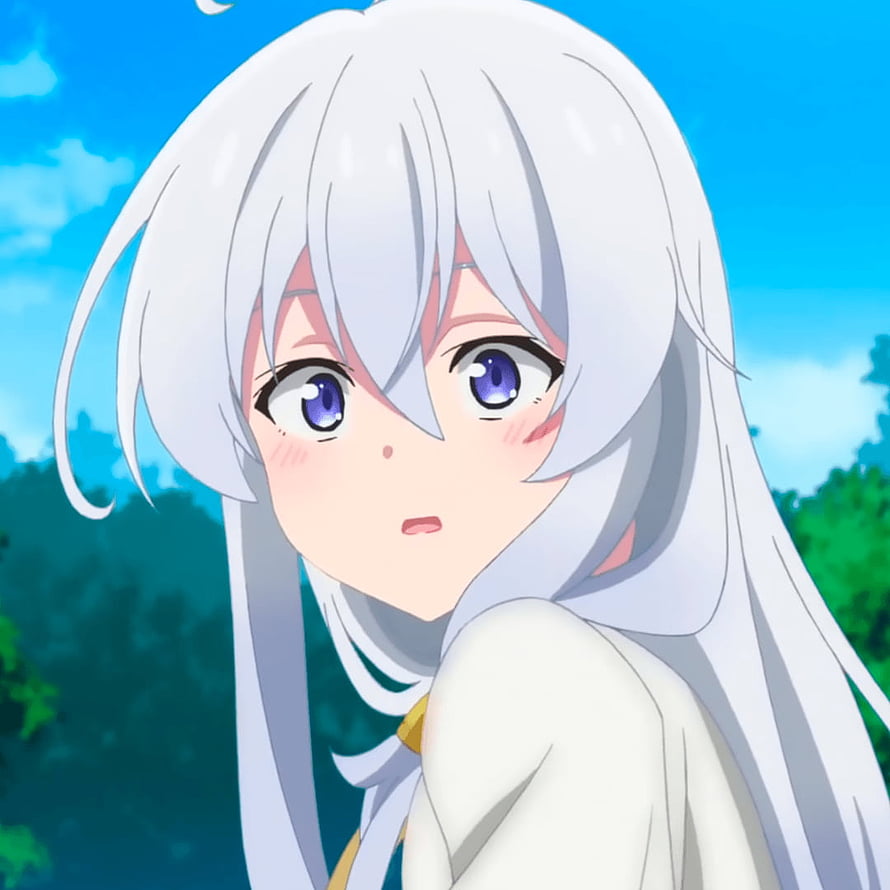 Elaina from Majo no Tabitabi Anime Character Portrait with White Hair and Blue Eyes HD phone wallpaper