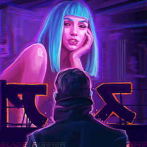 Blade Runner 2049 Joi Hologram Portrait in Neon Cyberpunk Style HD phone wallpaper