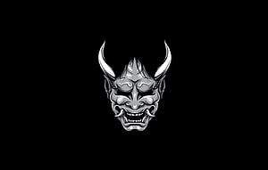 Menacing Japanese Hannya Demon Mask Vector Illustration HD wallpaper