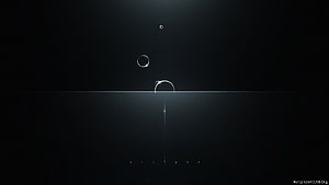 Minimalist Dark Linux Desktop Background with Abstract Light Circles HD wallpaper