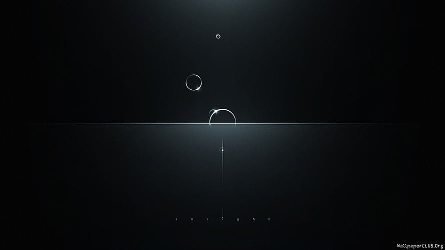 Minimalist Dark Linux Desktop Background with Abstract Light Circles HD wallpaper