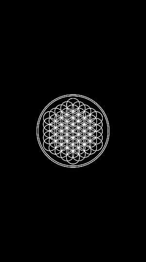 Sacred Geometry Flower of Life Pattern in White Line Art on Black Background HD phone wallpaper