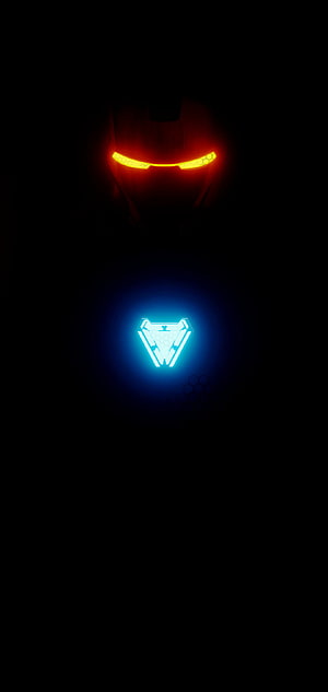 Iron Man Mark 85 Helmet and Arc Reactor Glowing in the Dark, The Best 21 Amoled Ultra Iron Man Arc Reactor HD phone wallpaper