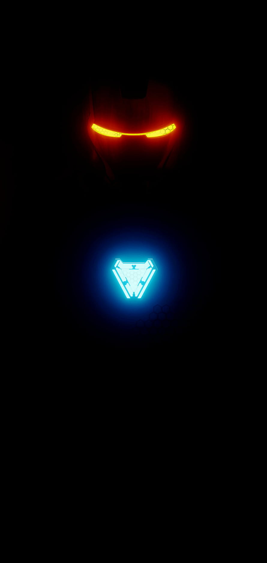 Iron Man Mark 85 Helmet and Arc Reactor Glowing in the Dark, The Best 21 Amoled Ultra Iron Man Arc Reactor HD phone wallpaper