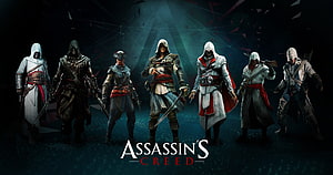 Assassin's Creed Characters Group Lineup Wallpaper HD wallpaper