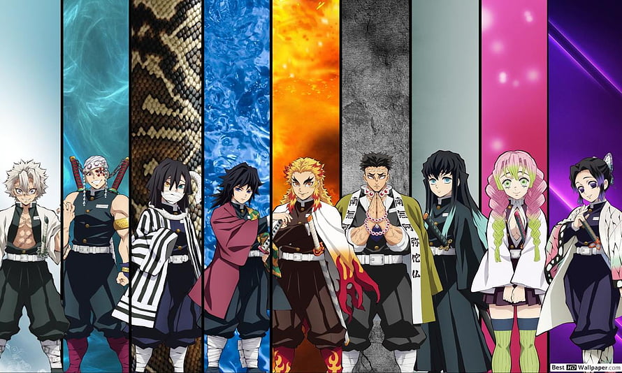Demon Slayer Hashira Group Portrait Anime Wallpaper HD wallpaper
