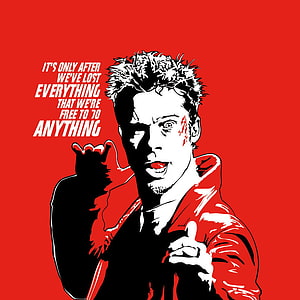 Tyler Durden Fight Club Red Poster Artwork HD phone wallpaper