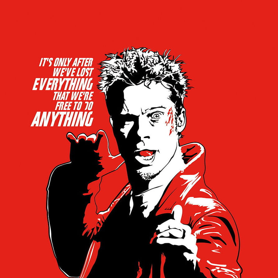 Tyler Durden Fight Club Red Poster Artwork HD phone wallpaper