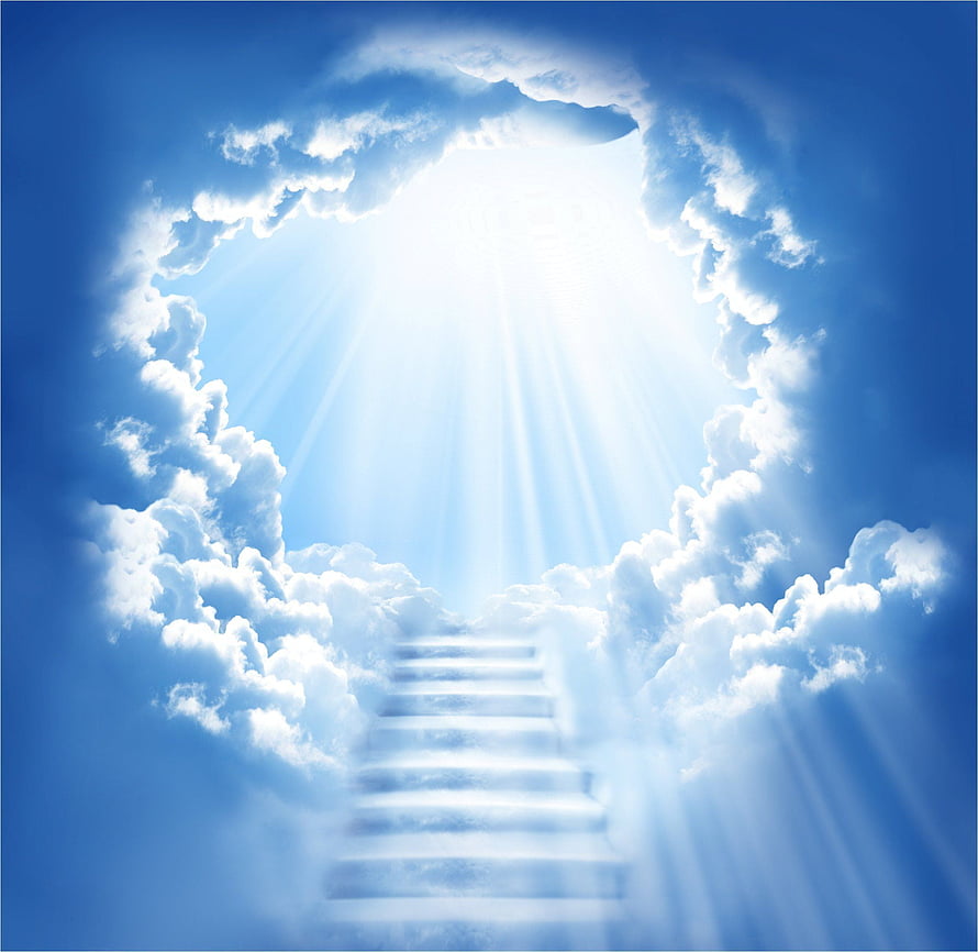 Stairway to Heaven in the Clouds with Divine Light Rays HD wallpaper