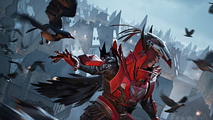 PUBG Mobile Blood Raven Suit Set Skin Outfit with Crows and Dark Castle HD wallpaper