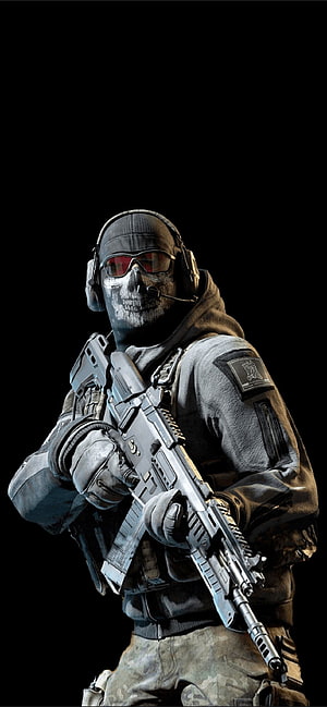 Call of Duty Modern Warfare 2 Tactical Soldier with Skull Mask and Assault Rifle HD phone wallpaper