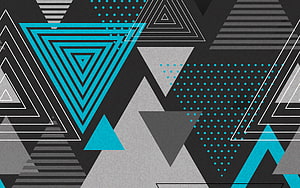 Abstract Geometric Triangle Pattern with Cyan and Grey Material Design Elements HD wallpaper