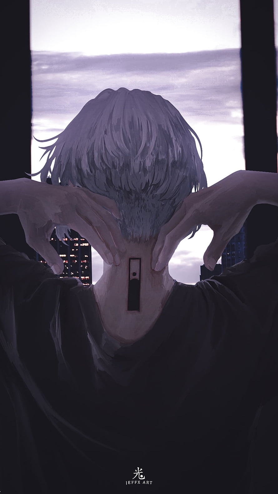 Sano Manjiro from Tokyo Revengers with Hands Behind Head Gazing at City Skyline HD phone wallpaper