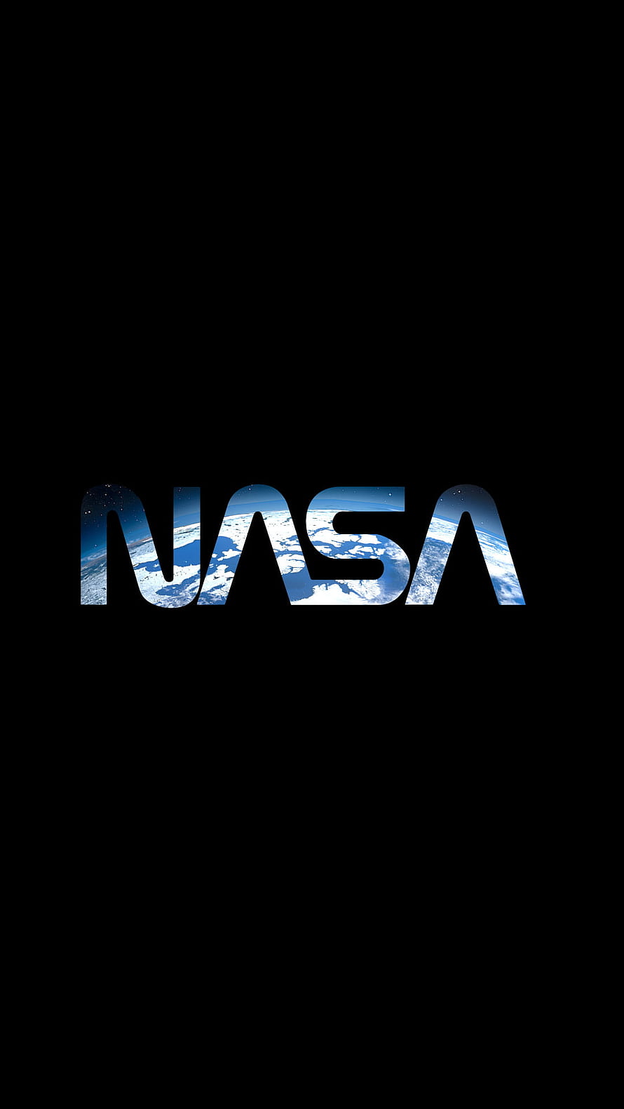 NASA Logo Filled With Earth From Space on Black Background HD phone wallpaper