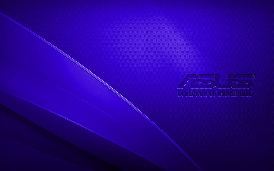 Asus Dark Blue Wavy Abstract Background with Sleek Diagonal Lines and Brand Logo HD wallpaper