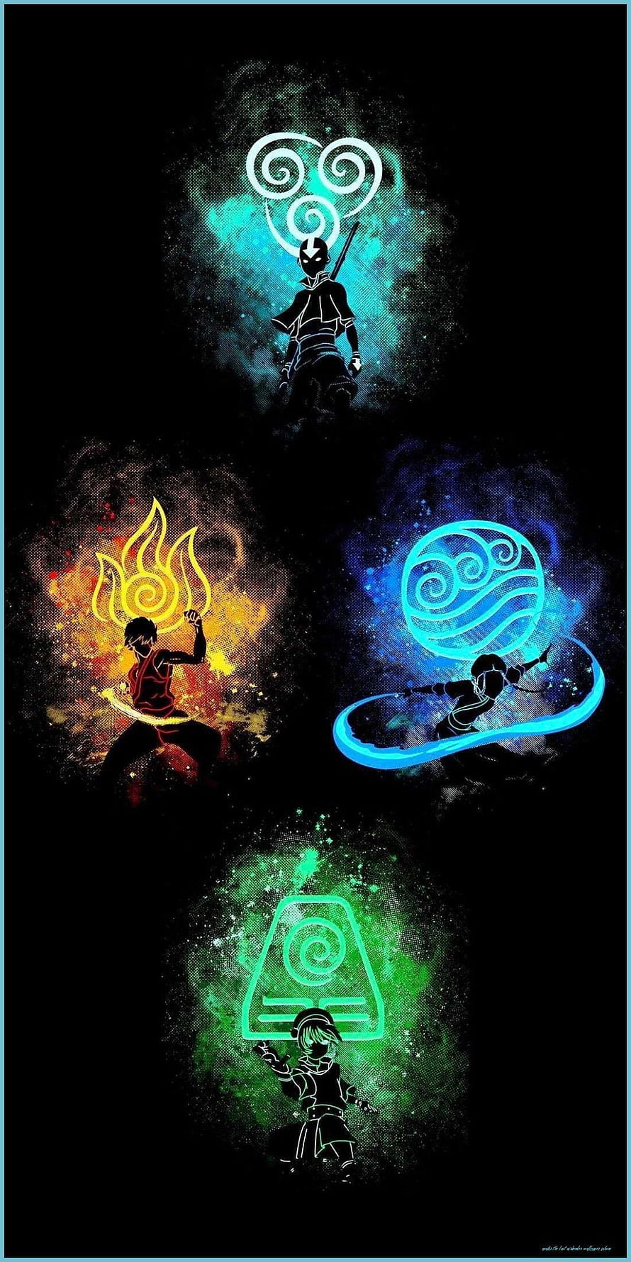 Avatar The Last Airbender Four Elements Bending Artwork Wallpaper HD phone wallpaper