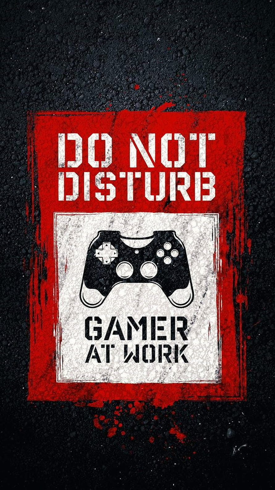 Gamer At Work Do Not Disturb Controller Graphic on Grunge Red and Black Background HD phone wallpaper