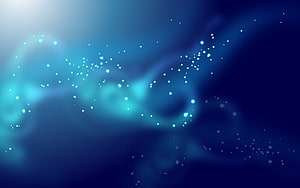 Abstract Blue Bokeh Background with Glowing Light Particles and Soft Focus HD wallpaper