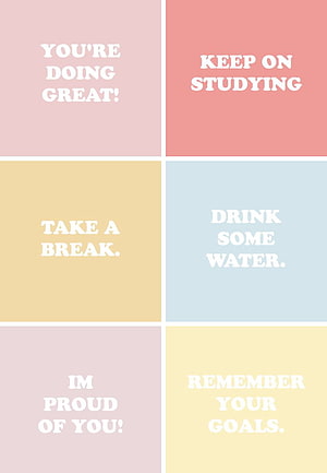 Pastel Study Motivation Grid with Encouraging Quotes for Students HD phone wallpaper