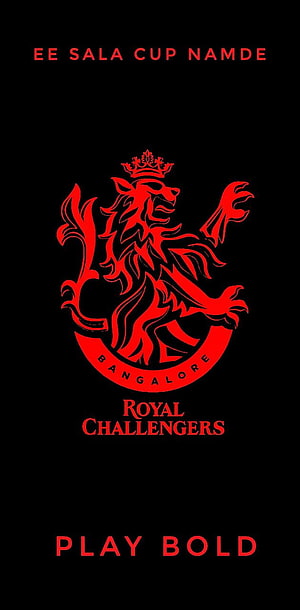 Royal Challengers Bangalore Lion Crest Logo on Black Background HD phone wallpaper