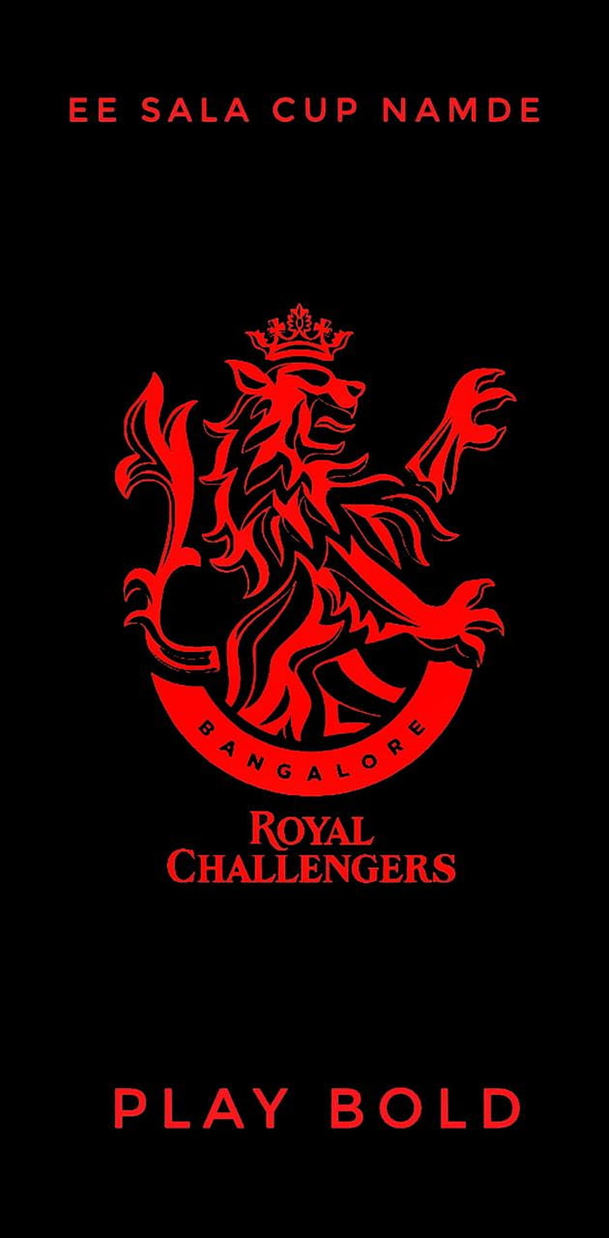Royal Challengers Bangalore Lion Crest Logo on Black Background HD phone wallpaper