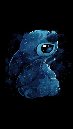 Stitch Galaxy Artwork Blue Space Theme Illustration HD phone wallpaper