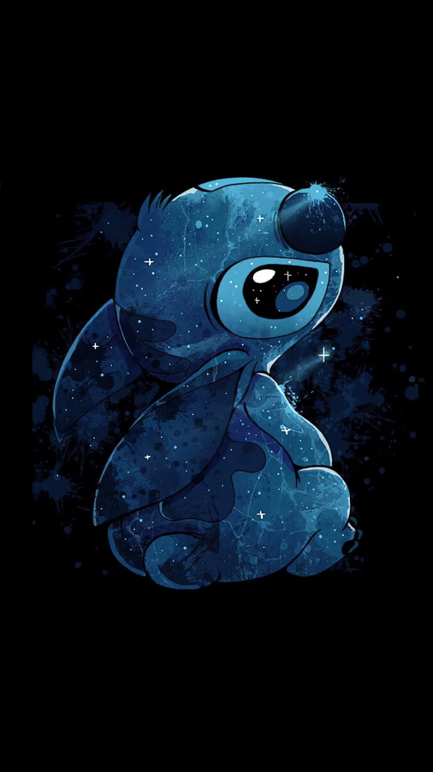 Stitch Galaxy Artwork Blue Space Theme Illustration HD phone wallpaper