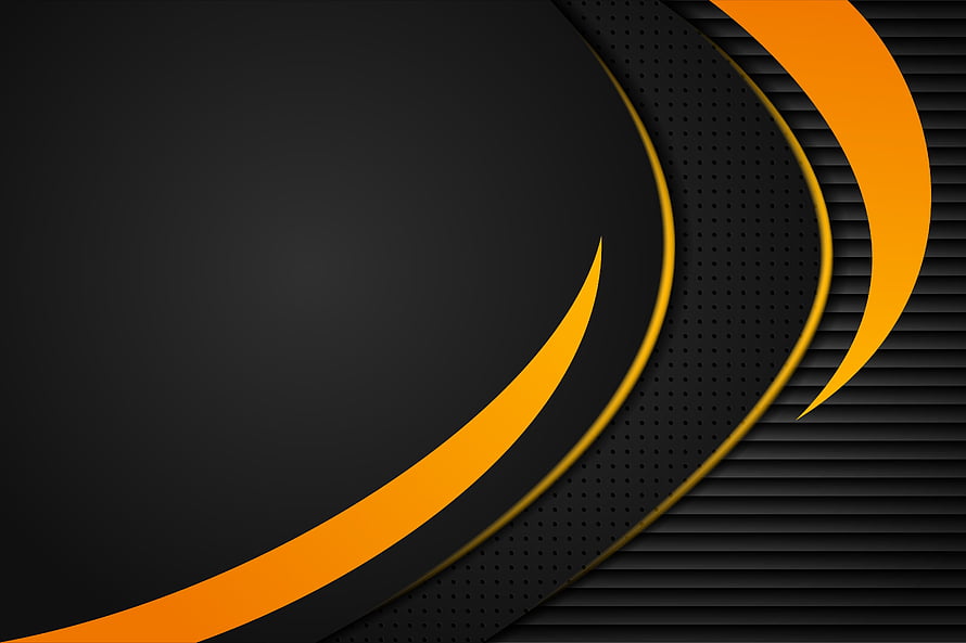 Sleek Black and Orange Abstract Curve Design with Perforated Texture and Layered Geometric Shapes HD wallpaper