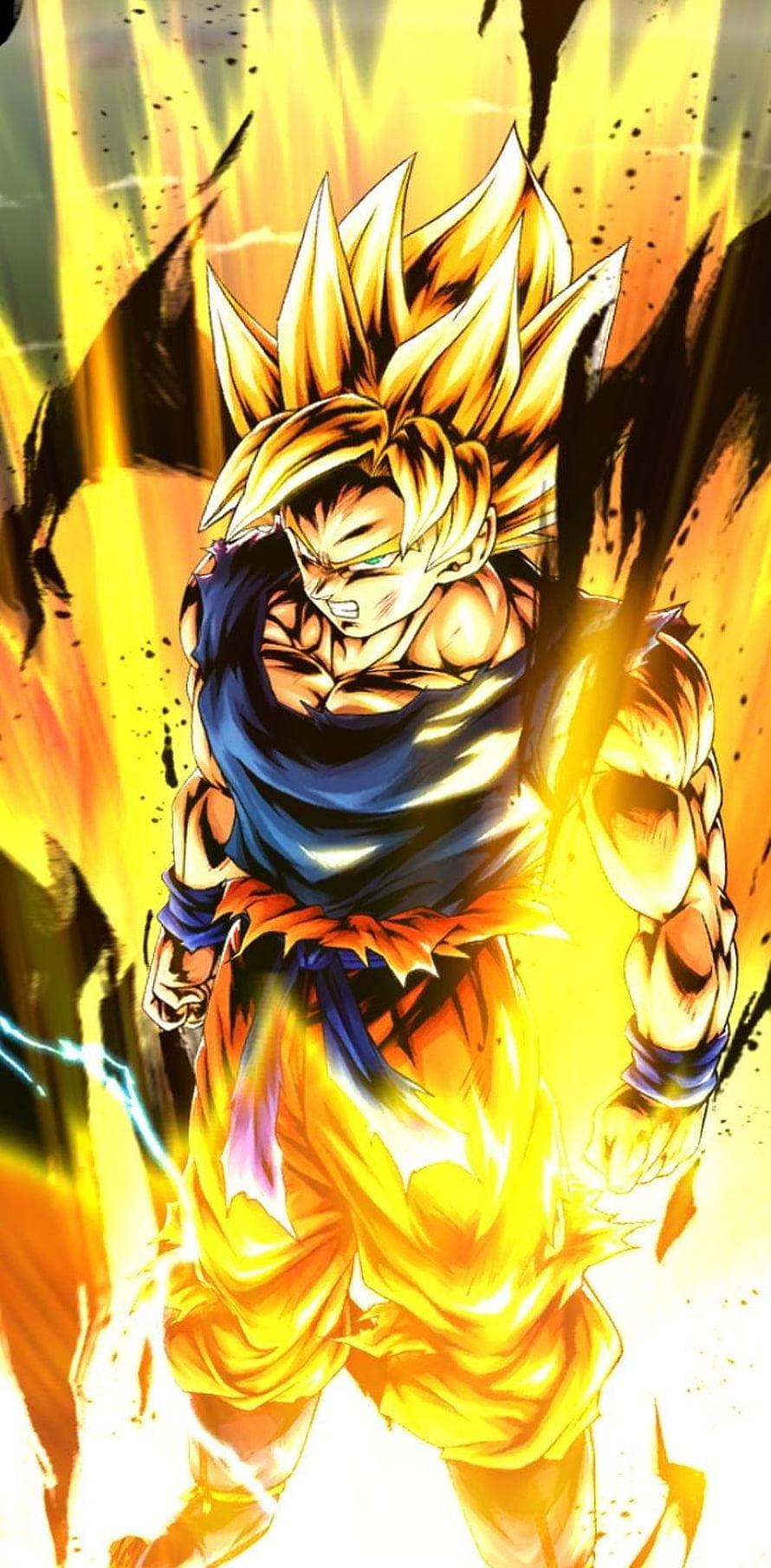 Super Saiyan Goku in Fiery Aura from Dragon Ball Super Anime HD phone wallpaper