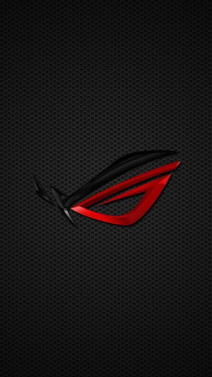 Red and Black Asus ROG Eye Logo on Dark Honeycomb Texture Background HD phone wallpaper